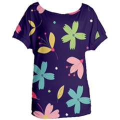 Colorful Floral Women s Oversized Tee by hanggaravicky2