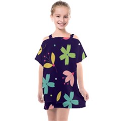 Colorful Floral Kids  One Piece Chiffon Dress by hanggaravicky2