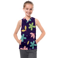 Colorful Floral Kids  Sleeveless Hoodie by hanggaravicky2