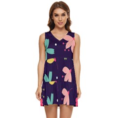 Colorful Floral Tiered Sleeveless Mini Dress