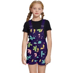 Colorful Floral Kids  Short Overalls