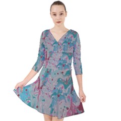 Splash Splosh  Quarter Sleeve Front Wrap Dress by Hayleyboop