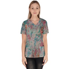 Splash Splosh  Women s V-neck Scrub Top by Hayleyboop