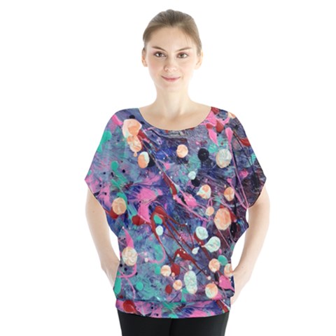 Splodge Batwing Chiffon Blouse by Hayleyboop