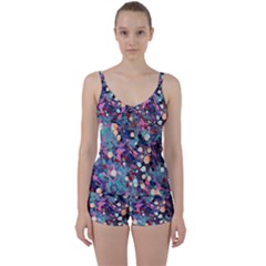 Splodge Tie Front Two Piece Tankini by Hayleyboop