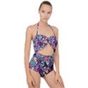 Splodge Scallop Top Cut Out Swimsuit View1