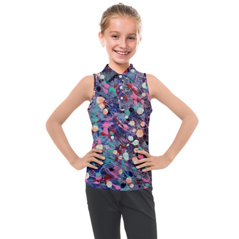 Splodge Kids  Sleeveless Polo Tee by Hayleyboop