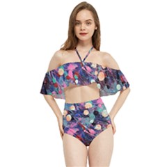 Splodge Halter Flowy Bikini Set  by Hayleyboop