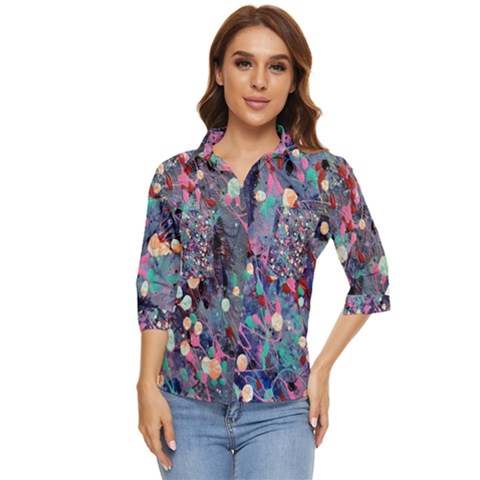 Splodge Women s Quarter Sleeve Pocket Shirt by Hayleyboop