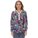 Splodge Zip Up Long Sleeve Blouse View1