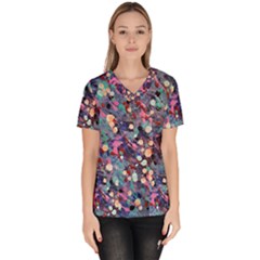 Splodge Women s V-neck Scrub Top by Hayleyboop