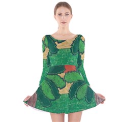 Palmtrees At Sunset  Long Sleeve Velvet Skater Dress by Hayleyboop