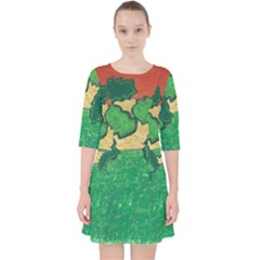 Palmtrees At Sunset  Quarter Sleeve Pocket Dress by Hayleyboop