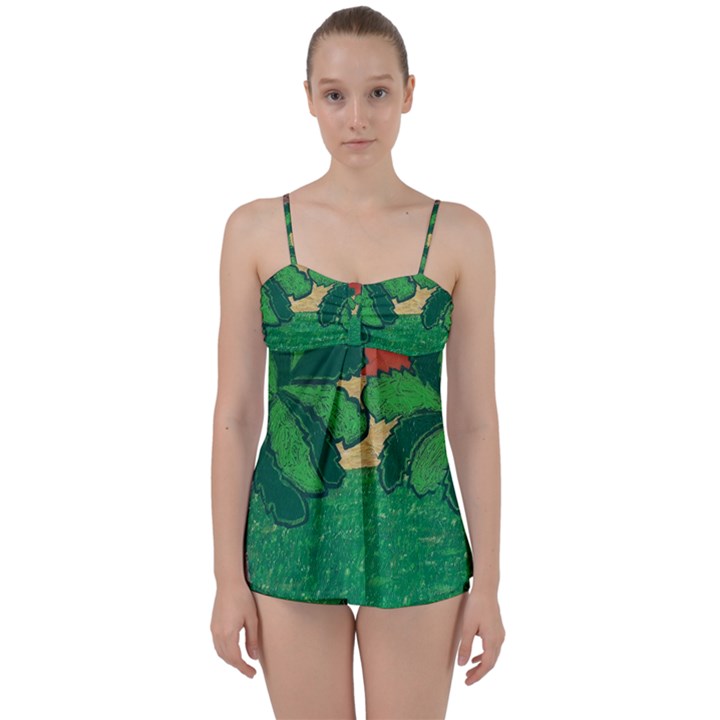 Palmtrees at sunset  Babydoll Tankini Set