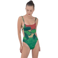 Palmtrees At Sunset  Tie Strap One Piece Swimsuit by Hayleyboop