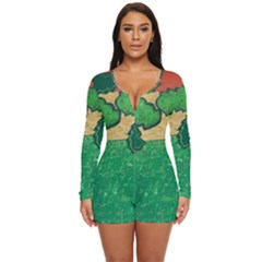 Palmtrees At Sunset  Long Sleeve Boyleg Swimsuit by Hayleyboop