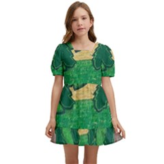 Palmtrees At Sunset  Kids  Short Sleeve Dolly Dress