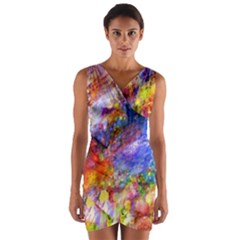 Abstract Colorful Artwork Art Wrap Front Bodycon Dress by artworkshop