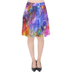 Abstract Colorful Artwork Art Velvet High Waist Skirt by artworkshop