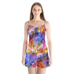 Abstract Colorful Artwork Art Satin Pajamas Set by artworkshop