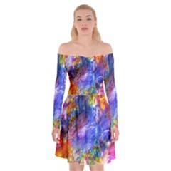 Abstract Colorful Artwork Art Off Shoulder Skater Dress by artworkshop