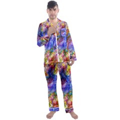 Abstract Colorful Artwork Art Men s Long Sleeve Satin Pajamas Set by artworkshop