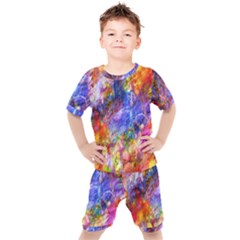 Abstract Colorful Artwork Art Kids  Tee And Shorts Set by artworkshop