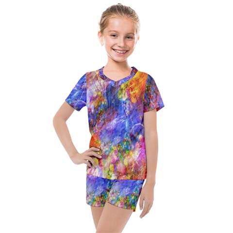 Abstract Colorful Artwork Art Kids  Mesh Tee And Shorts Set by artworkshop