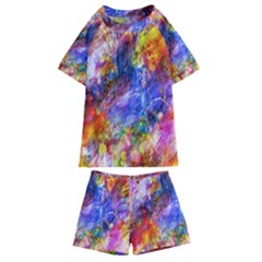 Abstract Colorful Artwork Art Kids  Swim Tee And Shorts Set by artworkshop