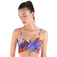 Abstract Colorful Artwork Art Woven Tie Front Bralet by artworkshop