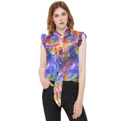 Abstract Colorful Artwork Art Frill Detail Shirt