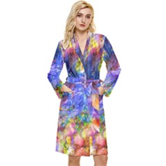 Abstract Colorful Artwork Art Long Sleeve Velour Robe