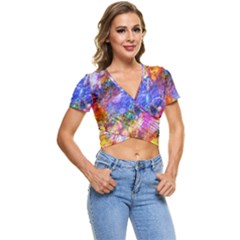 Abstract Colorful Artwork Art Short Sleeve Foldover Tee by artworkshop