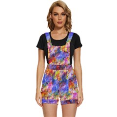 Abstract Colorful Artwork Art Short Overalls