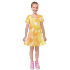 Abstract Sparkling Christmas Day Kids  Short Sleeve Velvet Dress by artworkshop