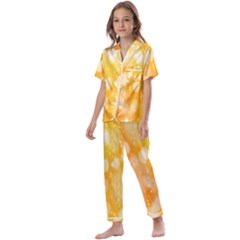 Abstract Sparkling Christmas Day Kids  Satin Short Sleeve Pajamas Set