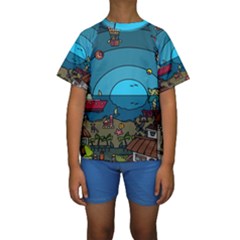 Artwork Art Kids Kids  Short Sleeve Swimwear