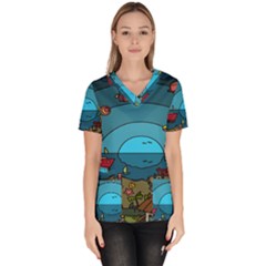 Artwork Art Kids Women s V-neck Scrub Top by artworkshop