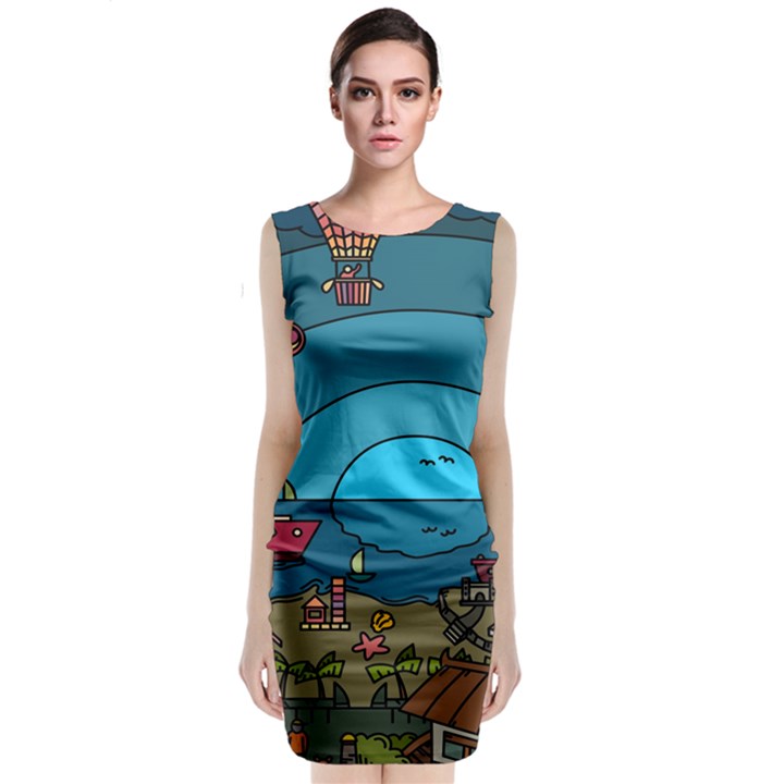 Artwork Art Kids Classic Sleeveless Midi Dress