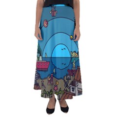 Artwork Art Kids Flared Maxi Skirt