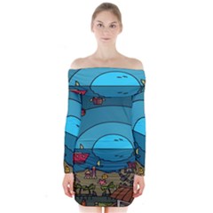 Artwork Art Kids Long Sleeve Off Shoulder Dress by artworkshop