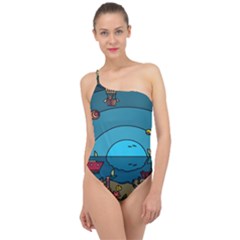 Artwork Art Kids Classic One Shoulder Swimsuit by artworkshop