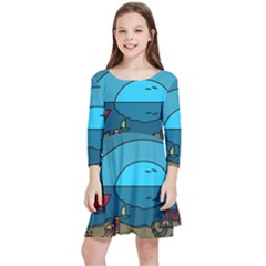 Artwork Art Kids Kids  Quarter Sleeve Skater Dress by artworkshop