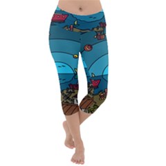 Artwork Art Kids Lightweight Velour Capri Yoga Leggings by artworkshop