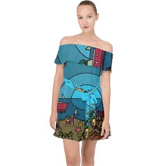 Artwork Art Kids Off Shoulder Chiffon Dress by artworkshop