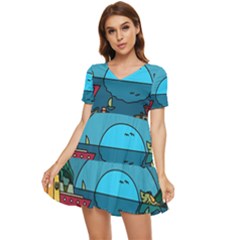 Artwork Art Kids Tiered Short Sleeve Babydoll Dress