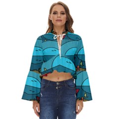 Artwork Art Kids Boho Long Bell Sleeve Top