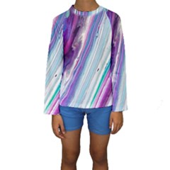 Color Acrylic Paint Art Kids  Long Sleeve Swimwear