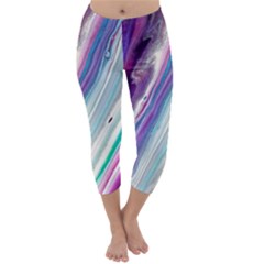 Color Acrylic Paint Art Capri Winter Leggings 