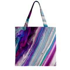 Color Acrylic Paint Art Zipper Grocery Tote Bag by artworkshop